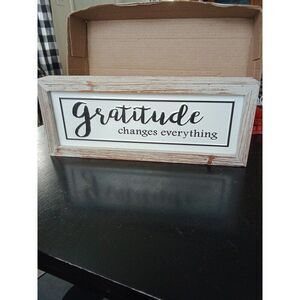 gratitude Sign Wood & Metal Wall Hanging or Standing